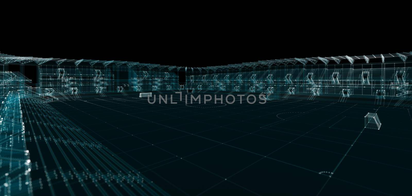 Universal Stadium Hologram. Sport and Technology Concept by cherezoff