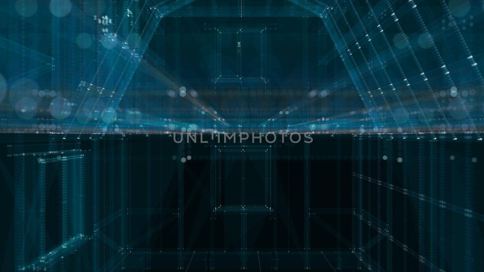 Abstract technology particles mesh background. 3d illustration