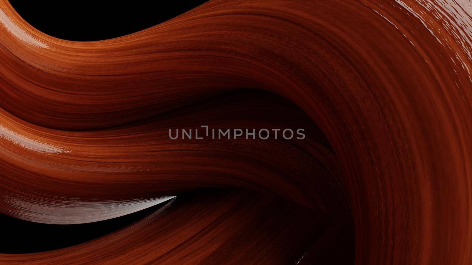 Abstract wooden curved object - 3d illustration (rendering), can be used as a background