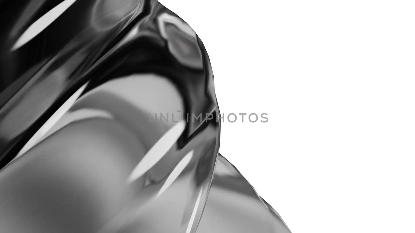 Abstract 3d illustration featuring a twisted geometric object made of glass, isolated on white Background for graphic design projects with negative space for copy. 3d rendering