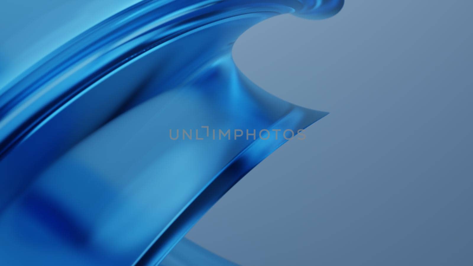 Abstract blue colorful background with distorted, curved geometry - 3d illustration (rendering)