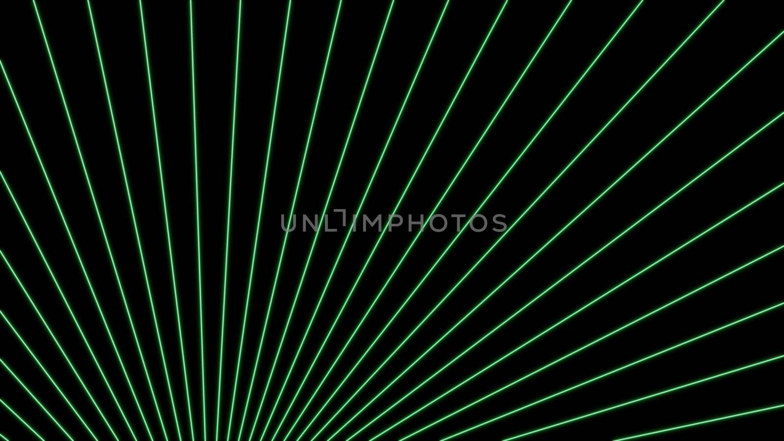 Green laser beams over a dark background - 3d rendering illustration by mihaizaharia