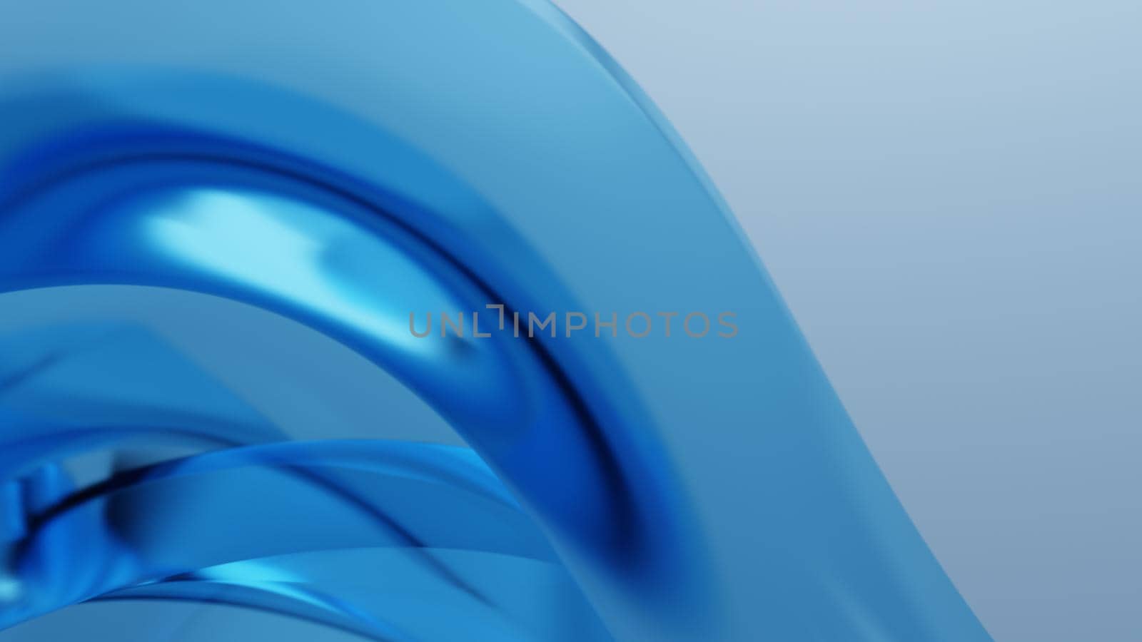 Abstract blue colorful background with distorted, curved geometry - 3d illustration (rendering)