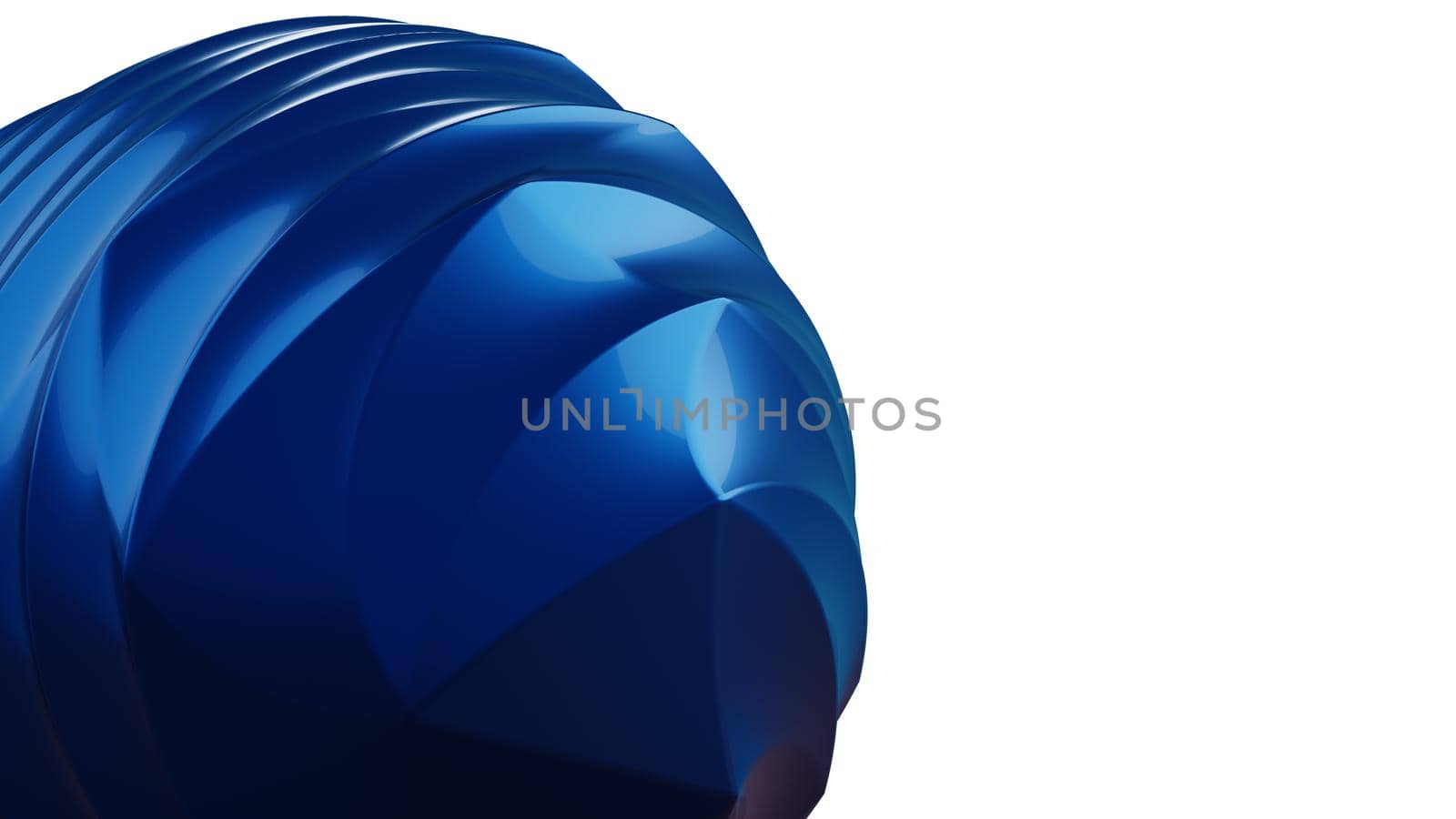 Blue colorful abstract twisted geometric object isolated on white. 3d illustration (rendering) by mihaizaharia