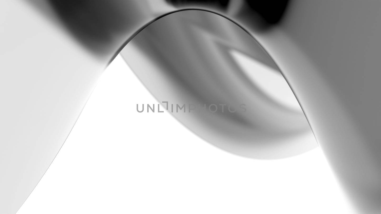 Abstract black and white 3d illustration with geometric curved shapes. Background for graphic design templates or presentations