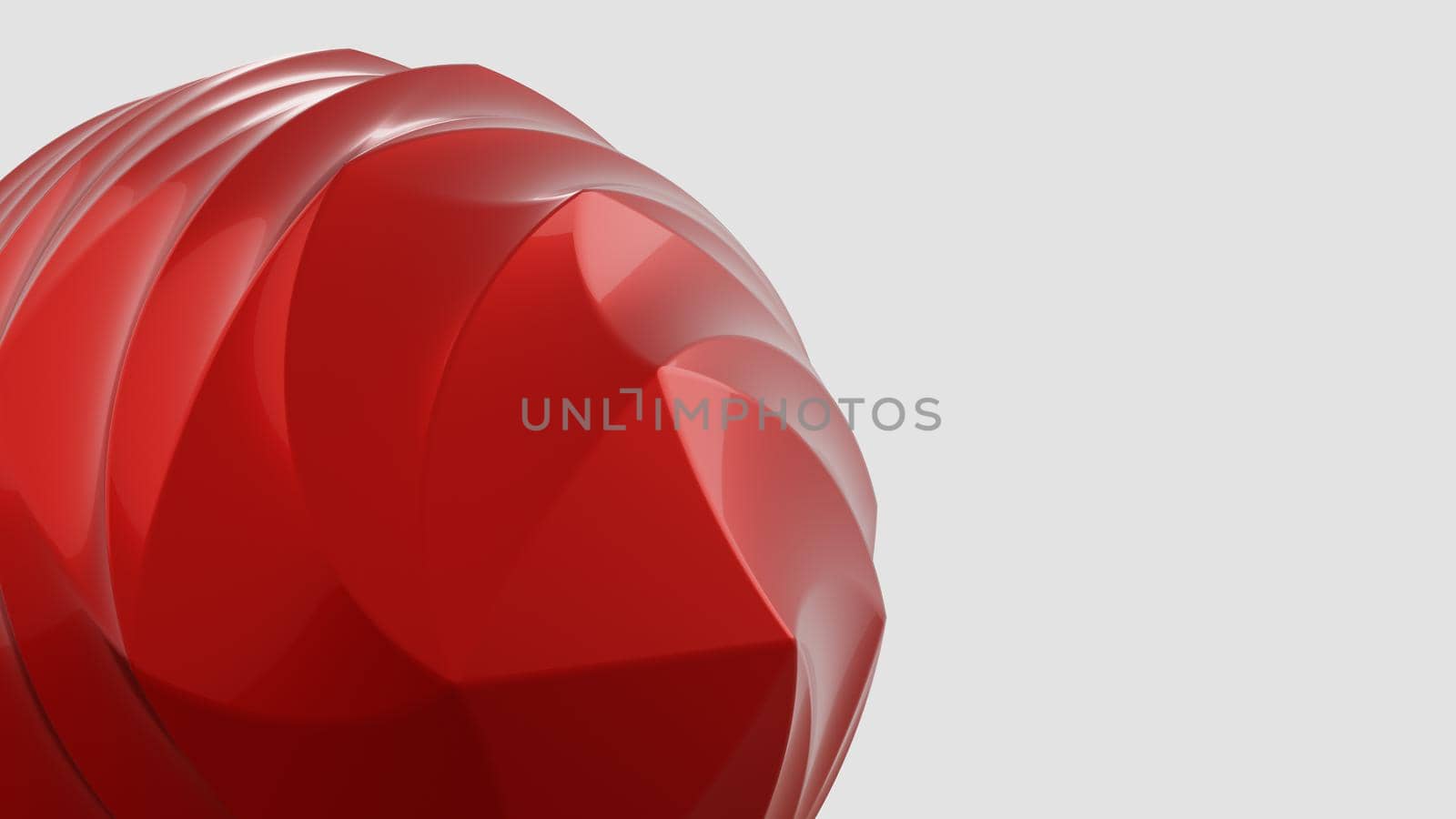 Red colorful abstract twisted geometric object isolated on white. 3d illustration (rendering) by mihaizaharia