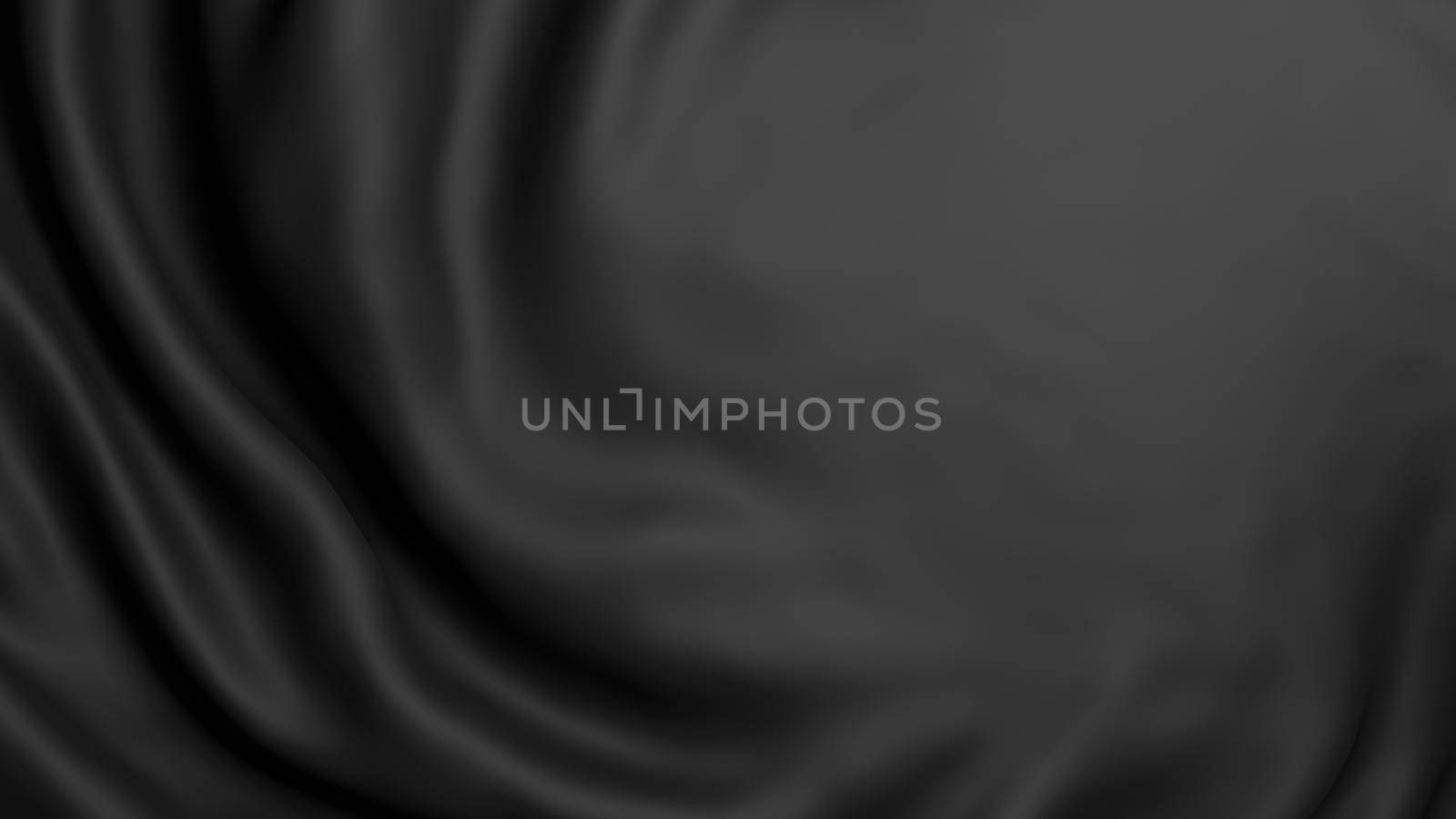 Abstract black fabric background with copy space 3d render