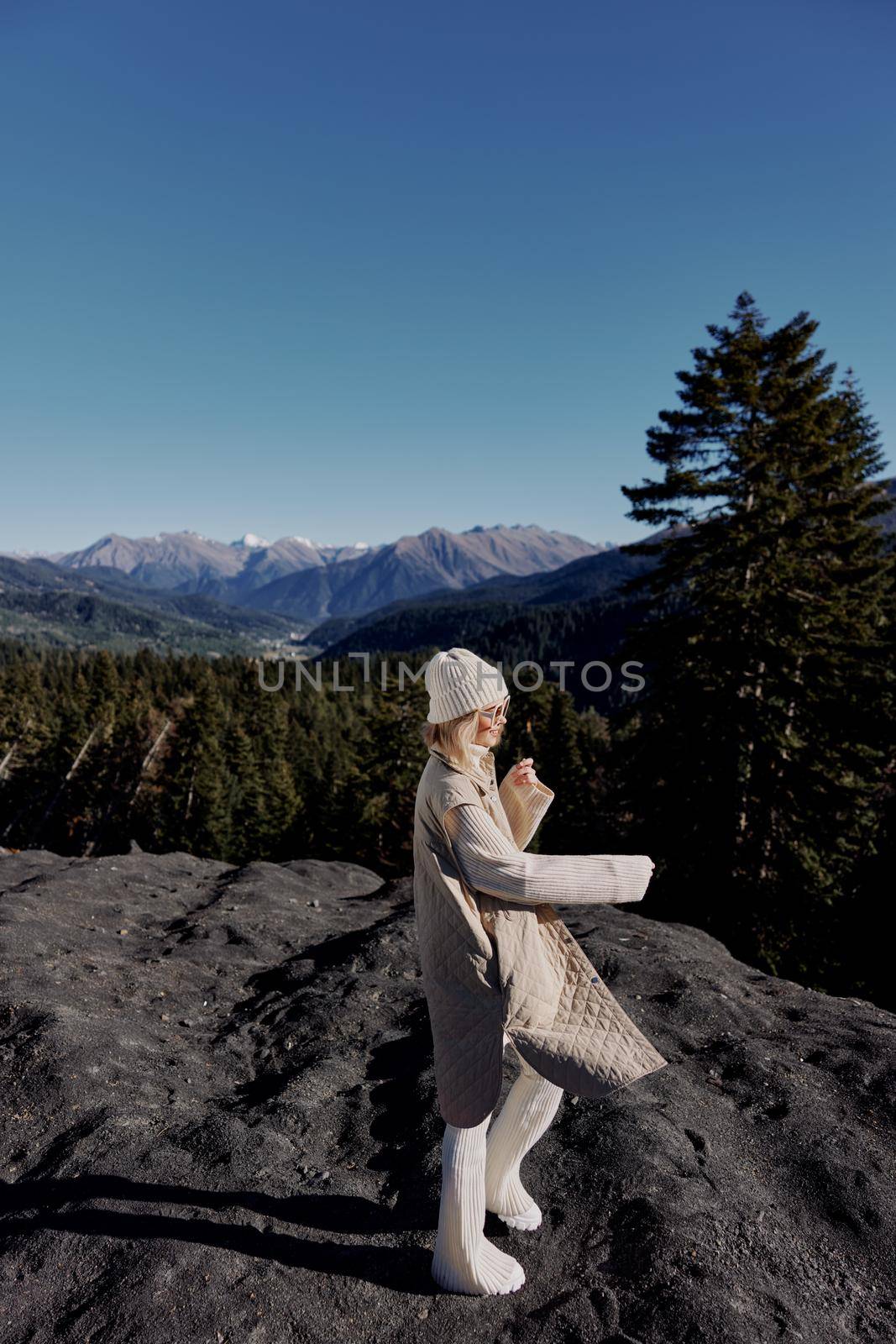woman nature autumn style travel to the mountains lifestyle by SHOTPRIME
