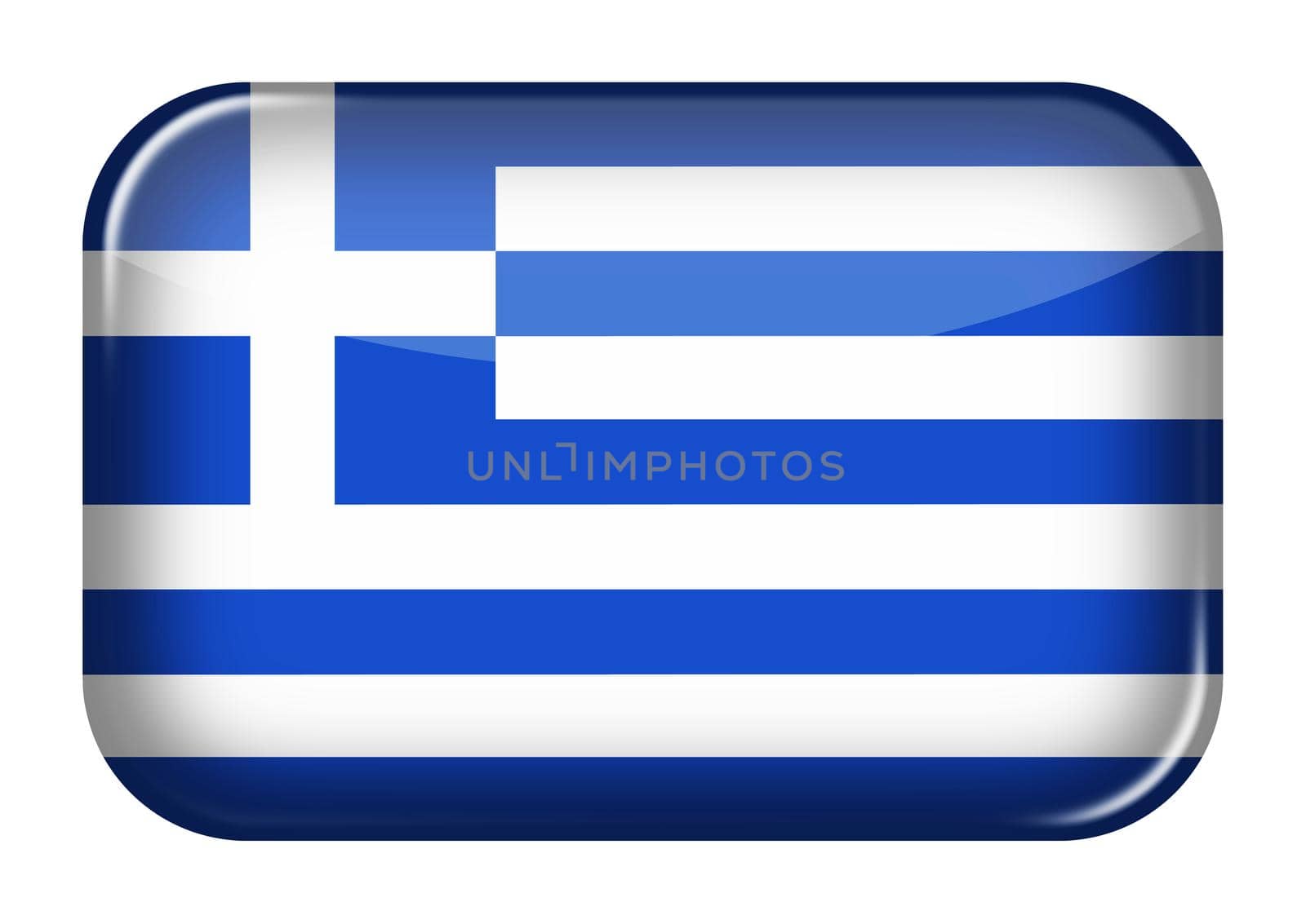 A Greece web icon rectangle button with clipping path 3d illustration