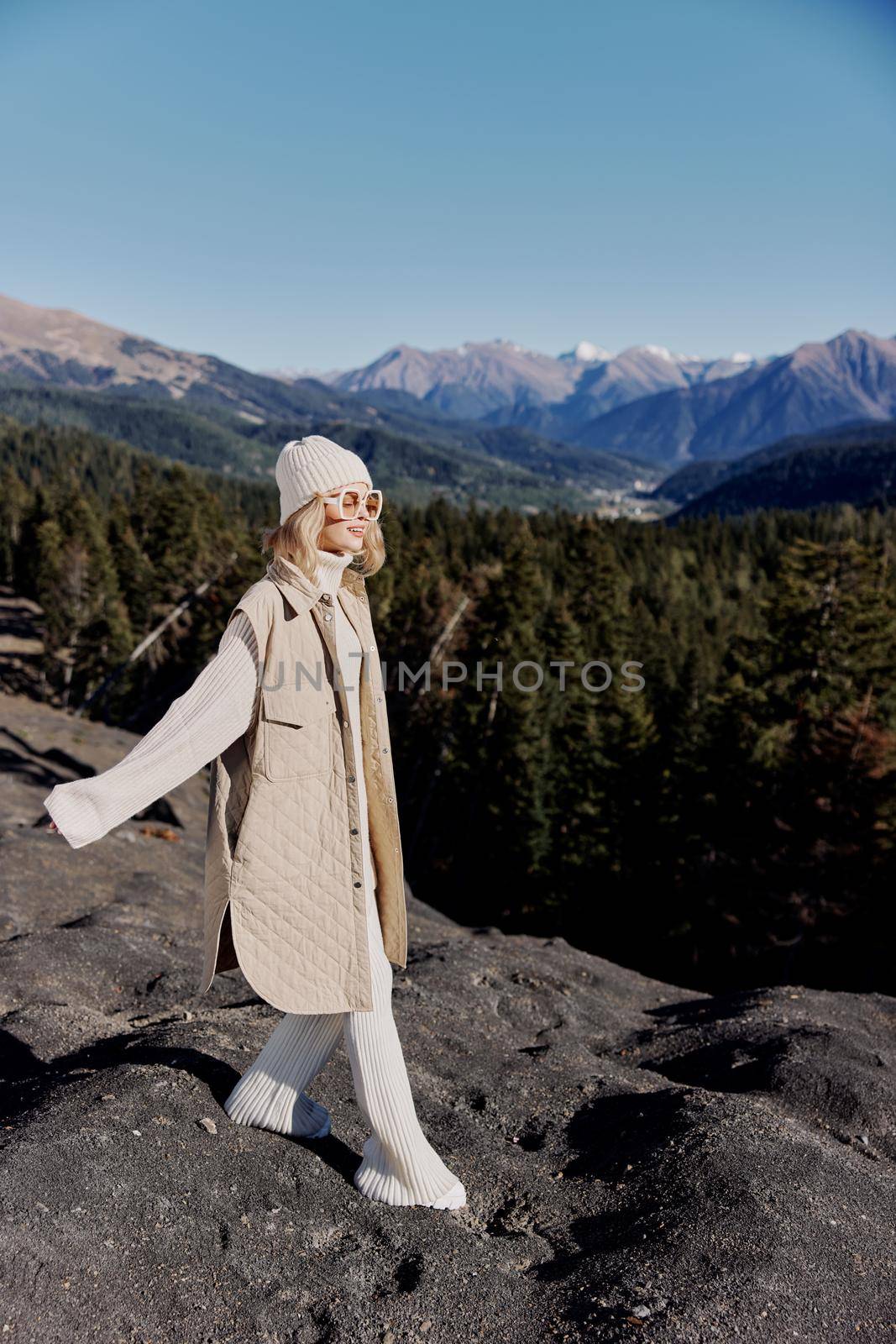tourist fashion clothes mountains landscape nature lifestyle. High quality photo