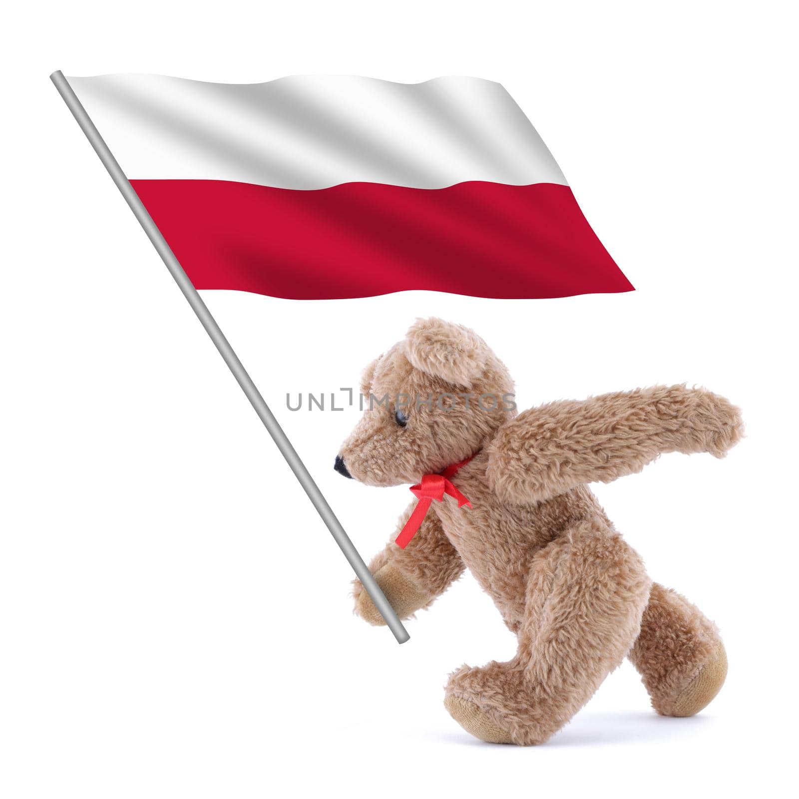 A Poland flag heart button isolated on white with clipping path
