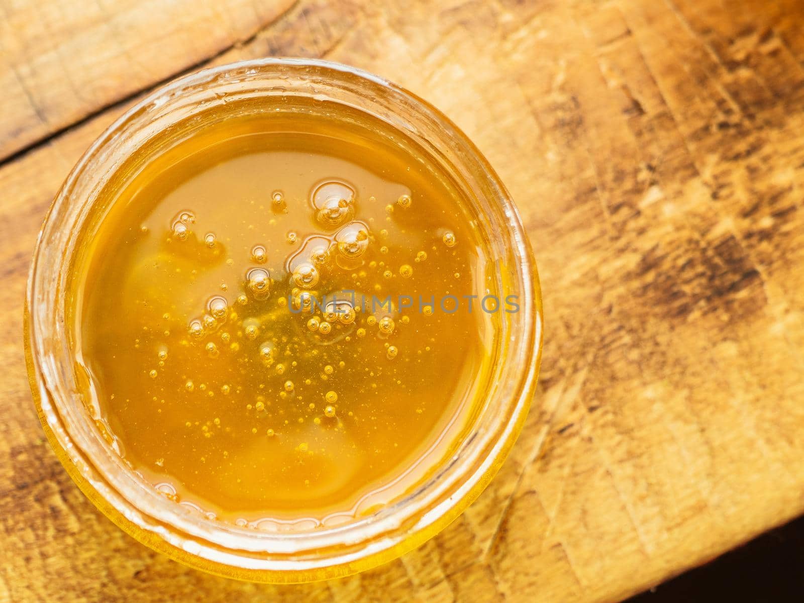 honey with air bubbles top view.