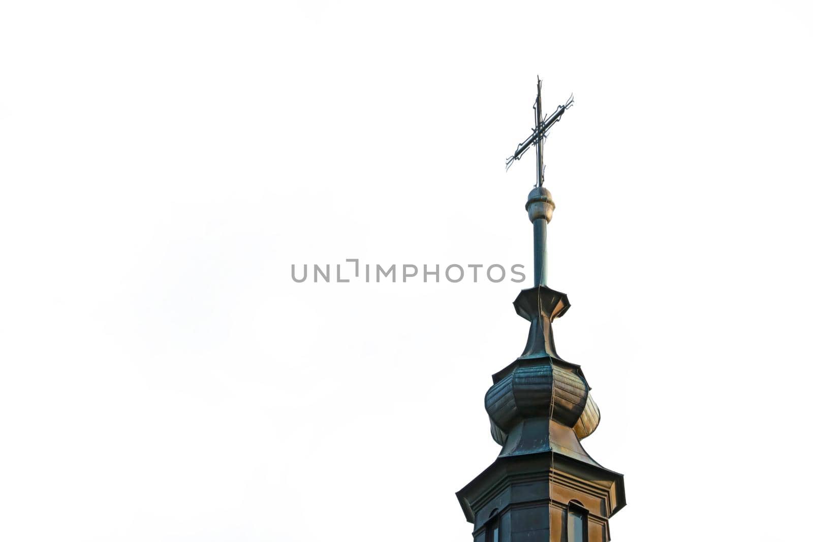 The top of the dome of the church or church on a white background. Isolate. by kip02kas