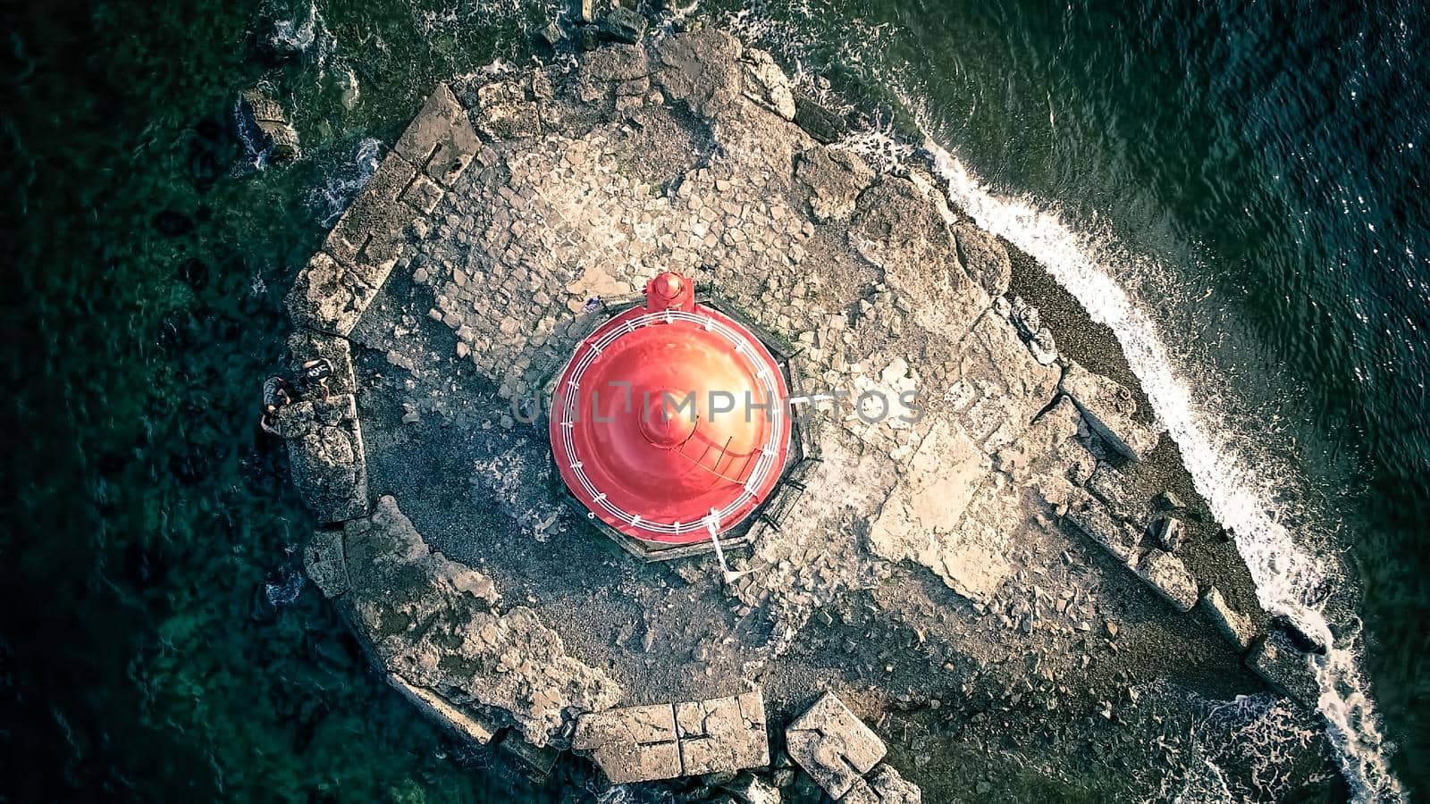 Aerial view of the lighthouse at Cape Egersheld in Vladivostok