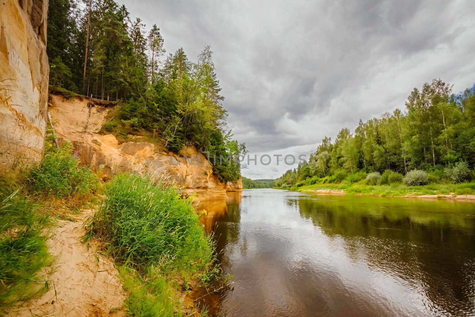 Eagle Cliffs in the valley of the Gauja river. Latvia