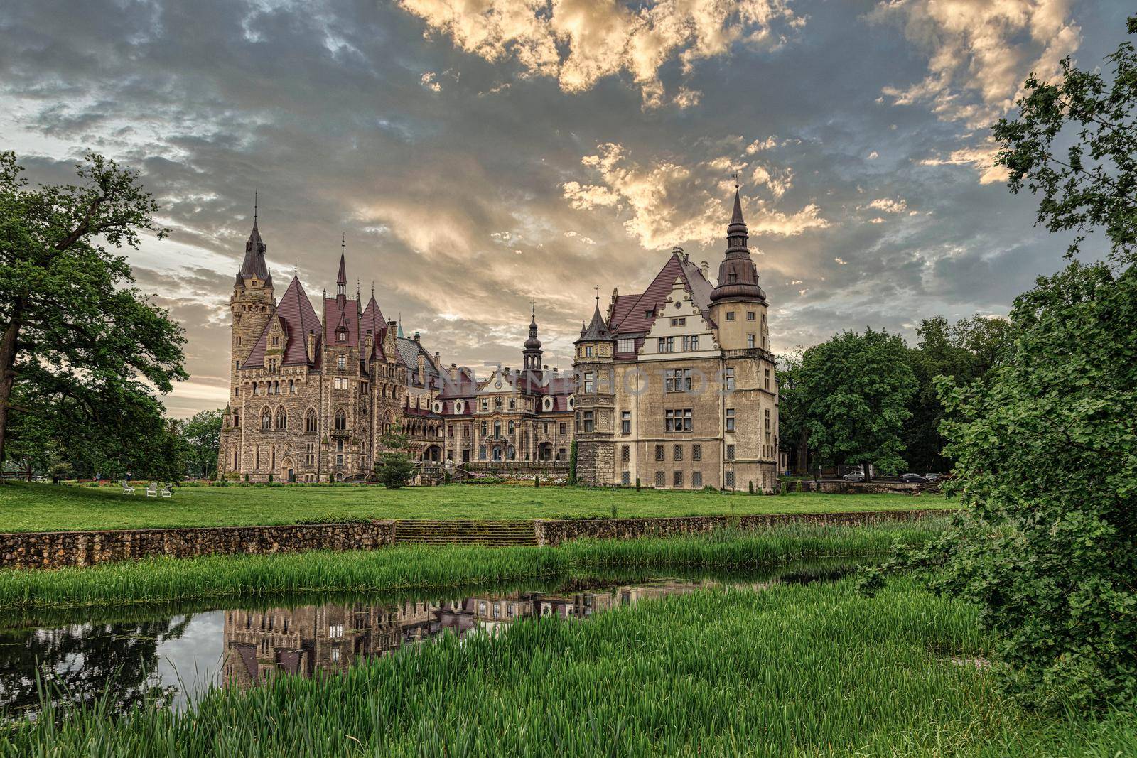 Castle in Moszna, near Opole, Silesia, Poland by mot1963