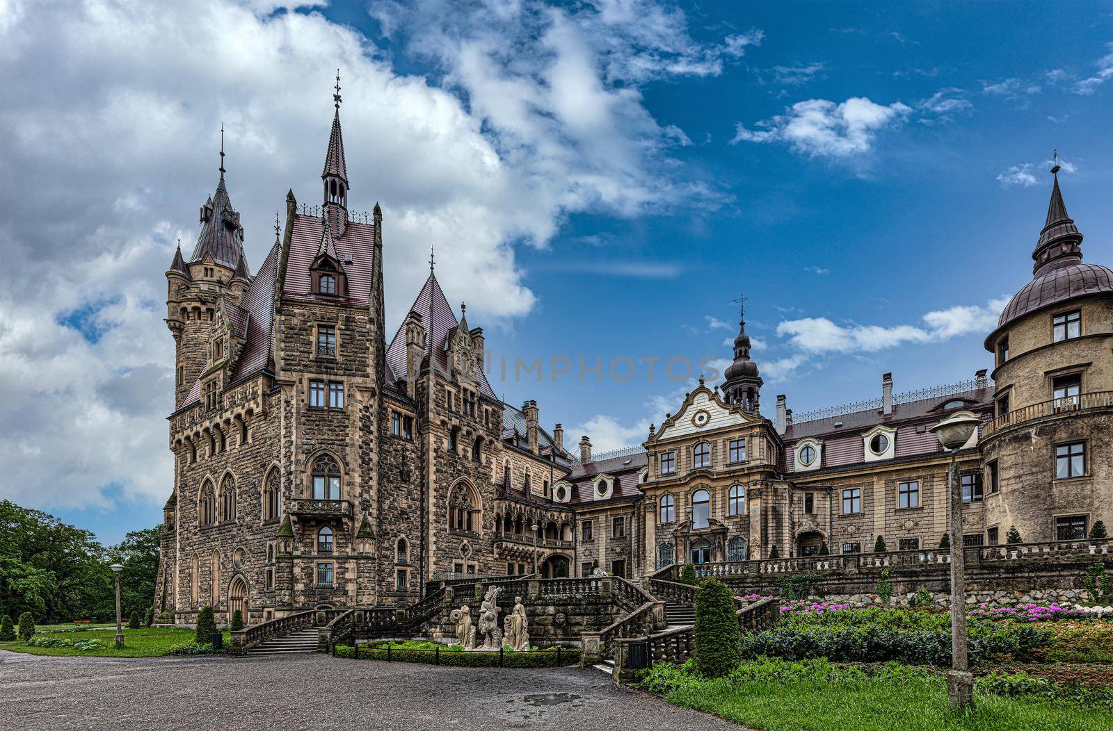 Castle in Moszna, near Opole, Silesia, Poland by mot1963