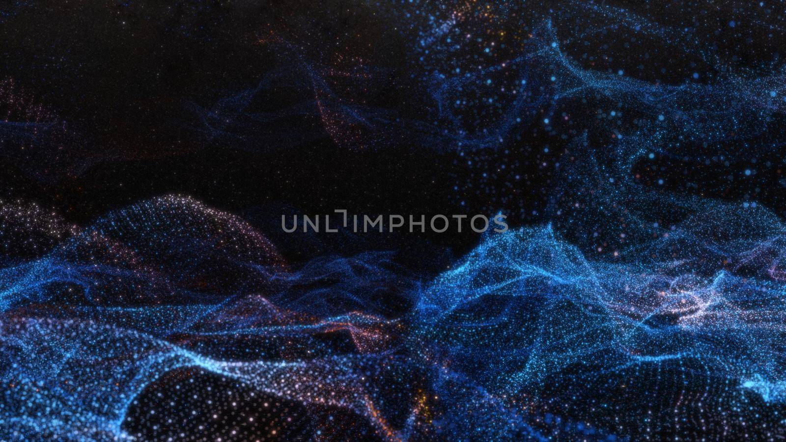 Abstract particle waves with depth of field effect by cherezoff