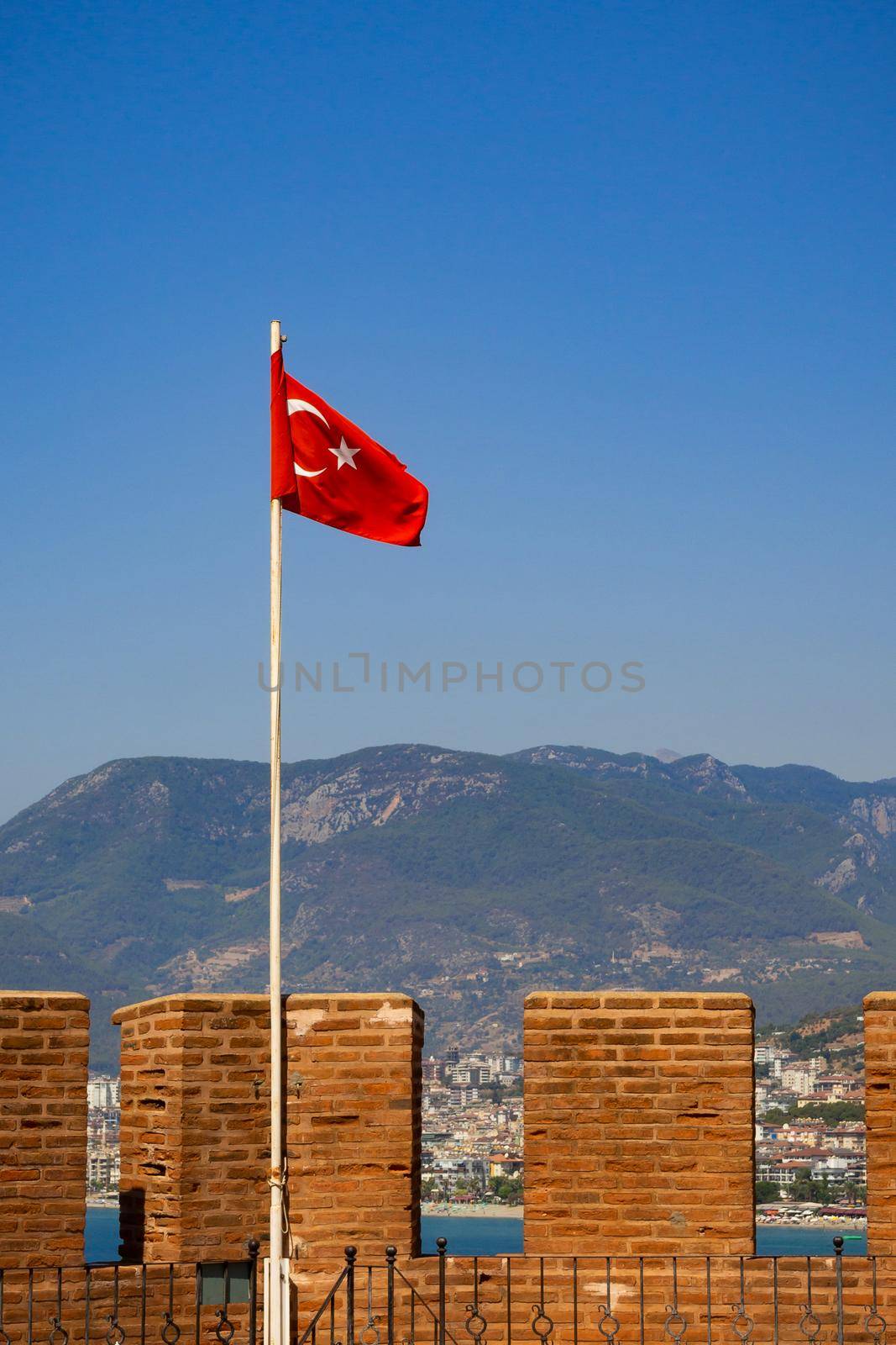 The waving flag of Turkey. by Evgenii_Leontev