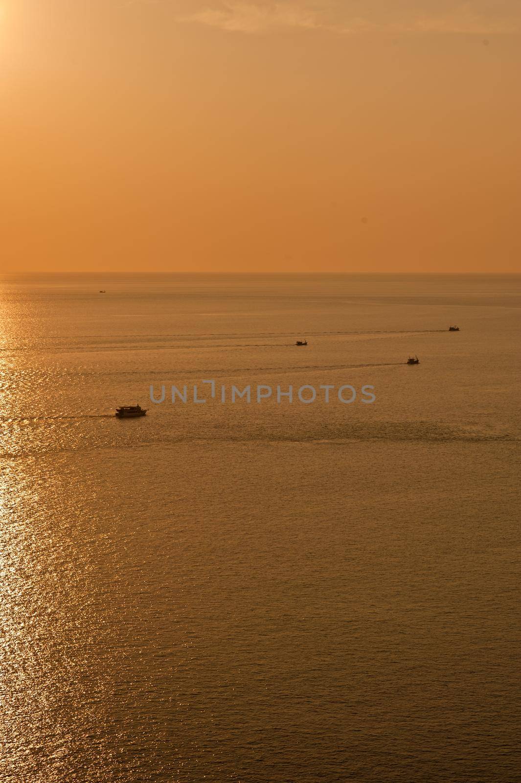 Beauty landscape with golden sunset above the sea background, PHUKET THAILAND