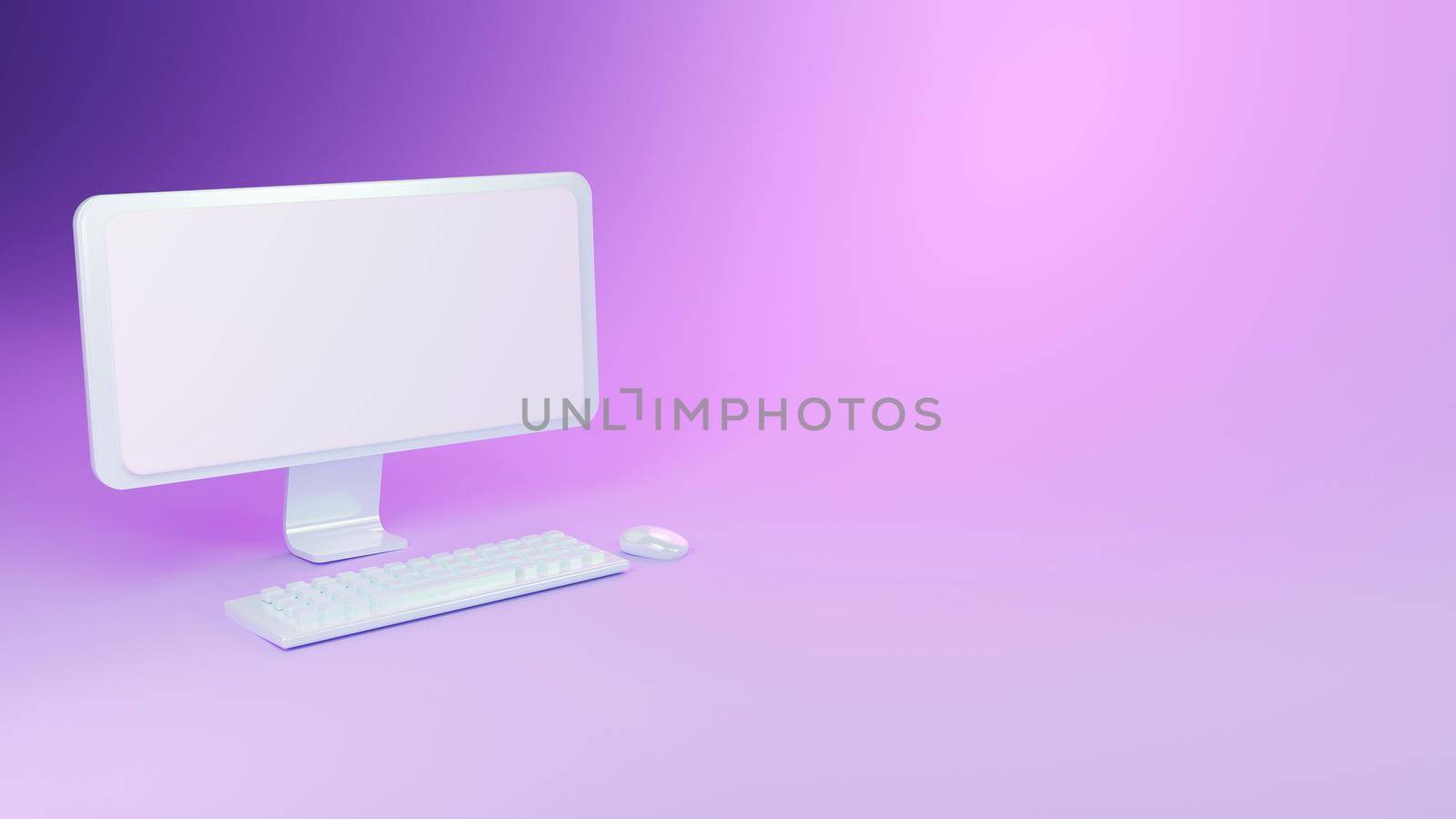 isometric model personal computer isolated bright color background elements hardware device simple style 3d rendering.