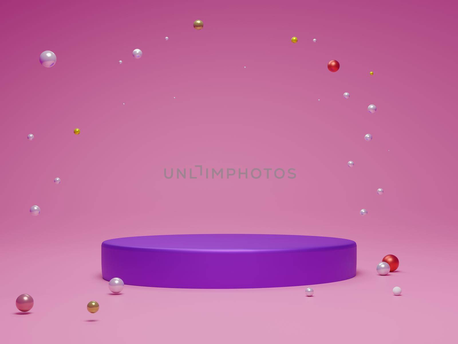 purple geometric circle background vertical display simple pedestal mockup display stand product or brand in product launch and commercial product concept pink background 3d rendering by noppha80