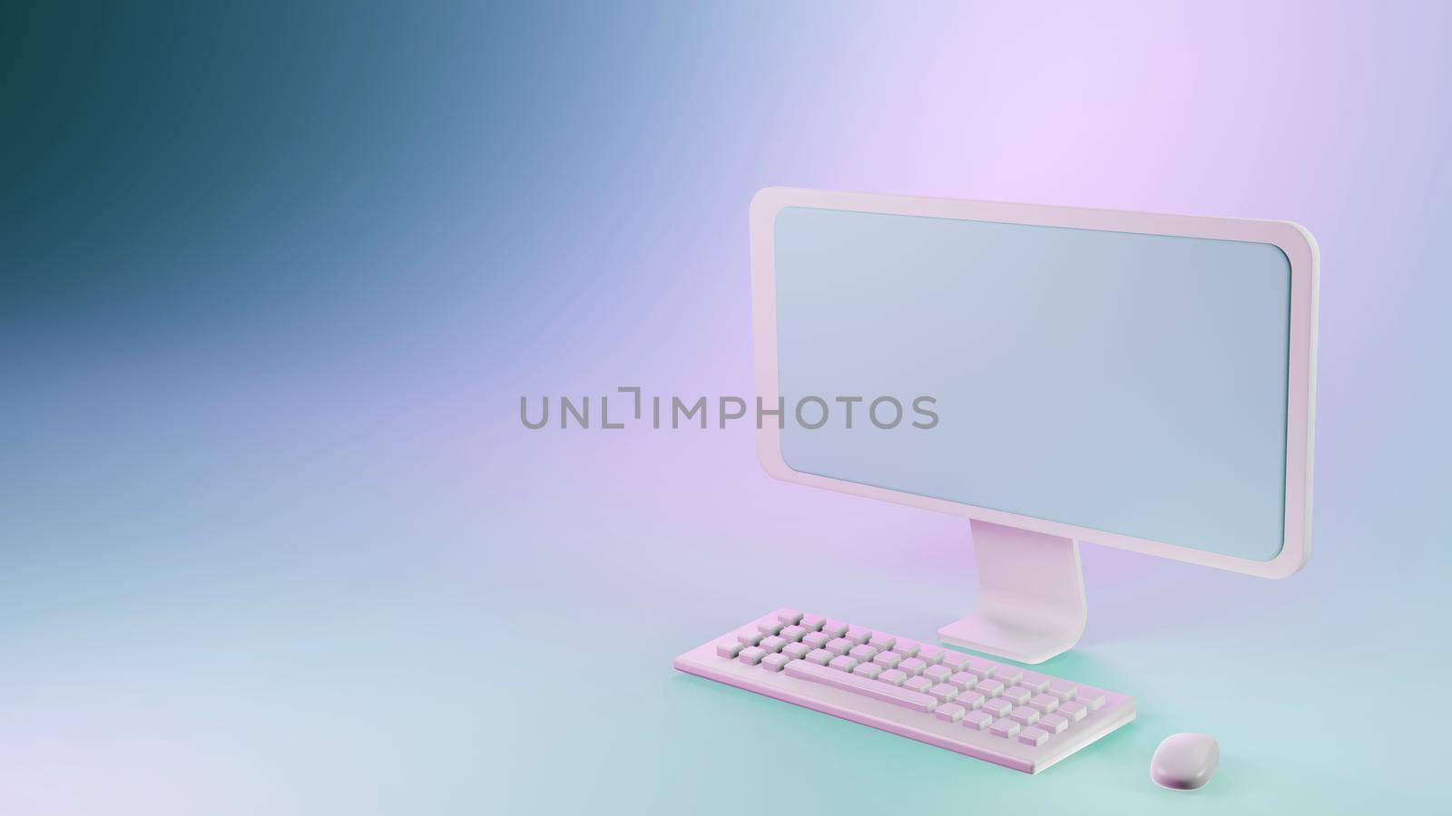 isometric model personal computer isolated bright color background elements hardware device simple style 3d rendering. by noppha80