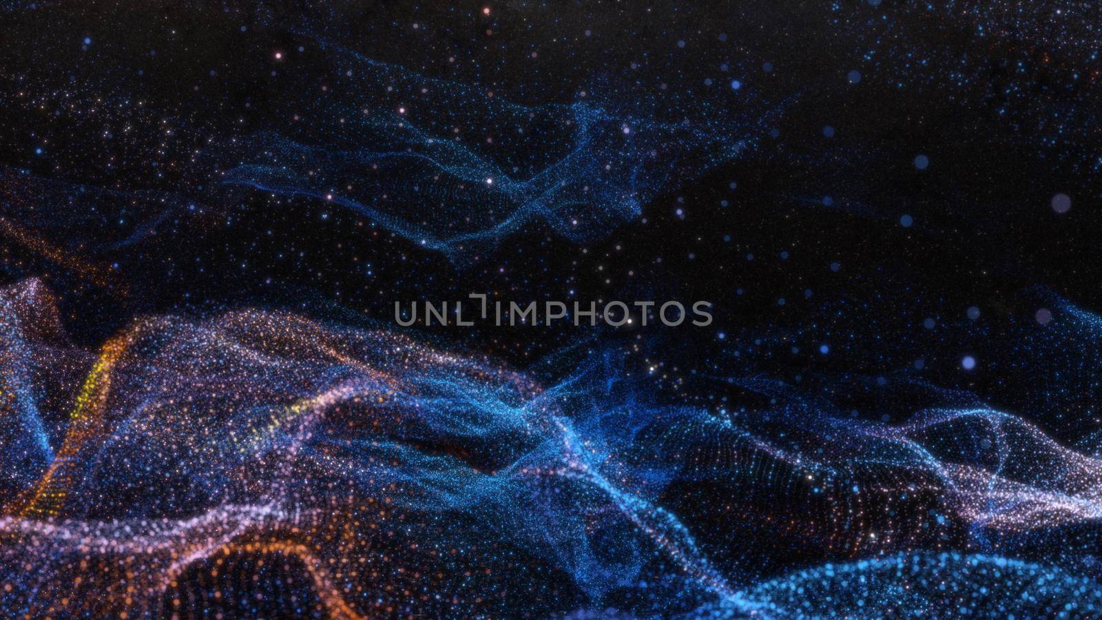 Abstract particle waves with depth of field effect by cherezoff