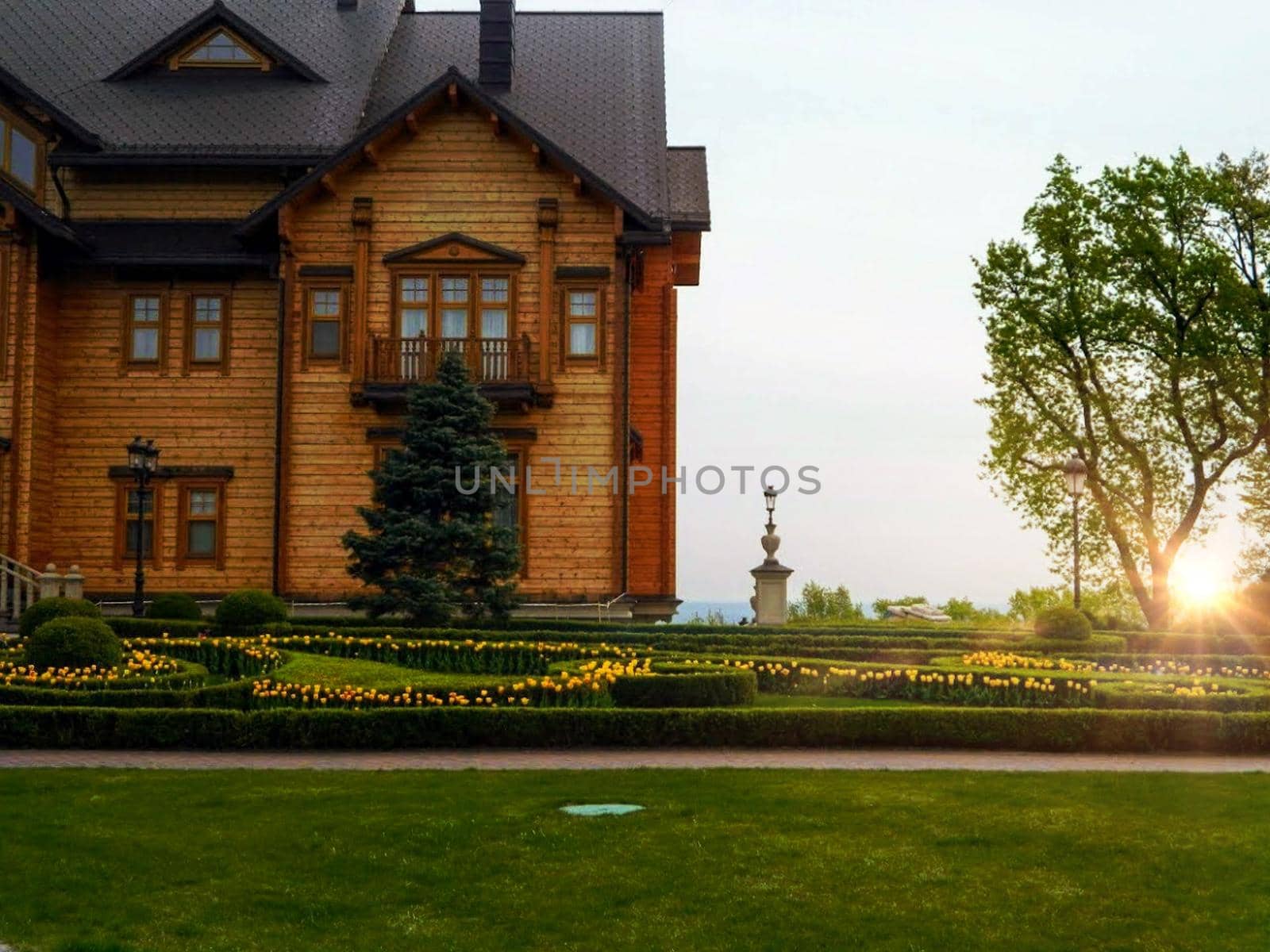 Mezhyhirya National Park, Novi Petrivtsi, Kyiv region, Ukraine: Museum of Corruption. The large natural complex Mezhyhirya Residence with a beautiful garden, a cascade of lakes. High quality photo