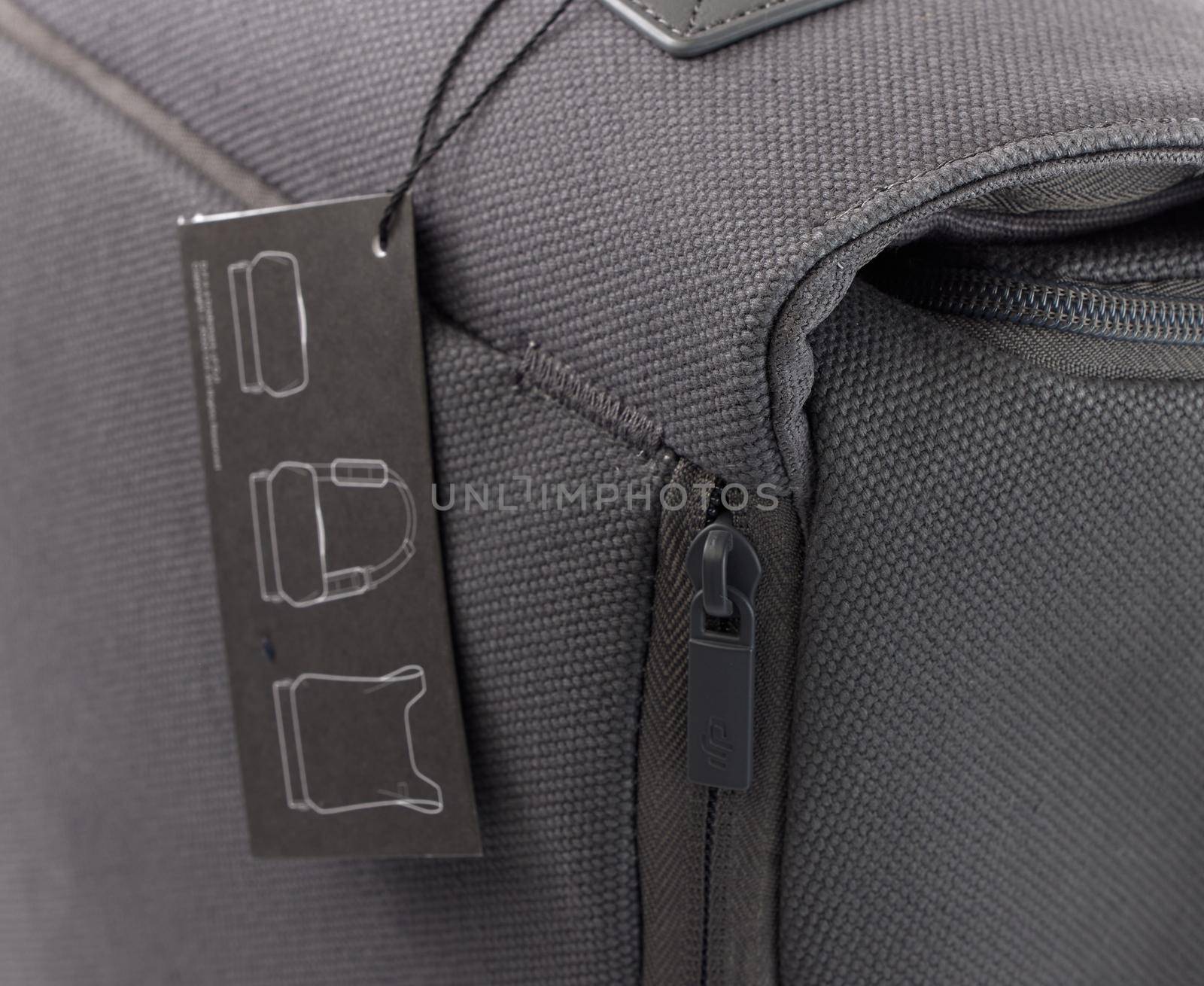 New DJI Mavic 3 Drone bag isolated on white. Accessory for carrying and storing the quadcopter. DJI world leader developer and manufacturers in UA. 17.12.2021, Rostov region, Russia.