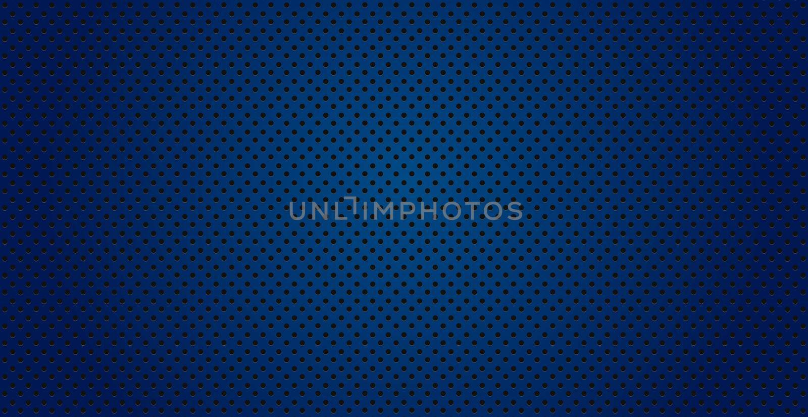 Blue perforated blue background with black holes and glow by BEMPhoto