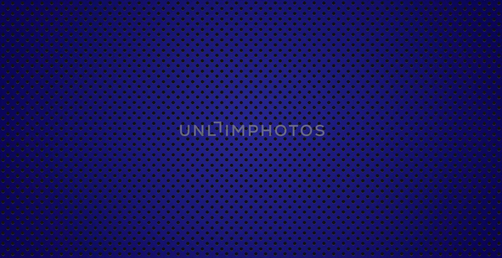Blue perforated blue background with black holes and glow - illustration