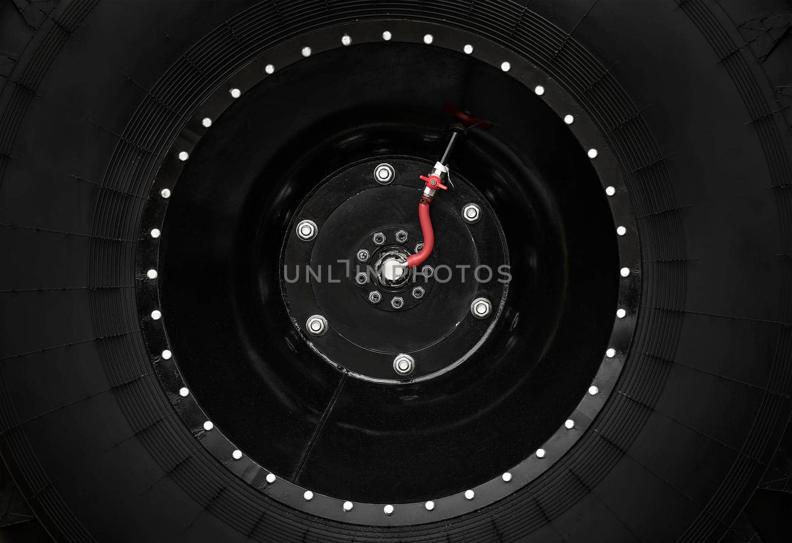 Low pressure tires, with automatic tire pumping system. Extreme patency. Giant Wheels of an all-terrain vehicle. ATV monster car.