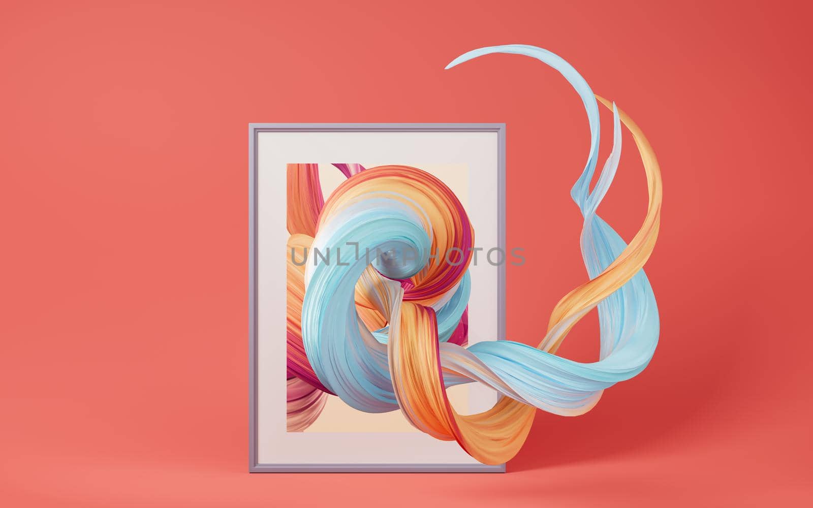 Abstract flowing gradient lines, 3d rendering. by vinkfan