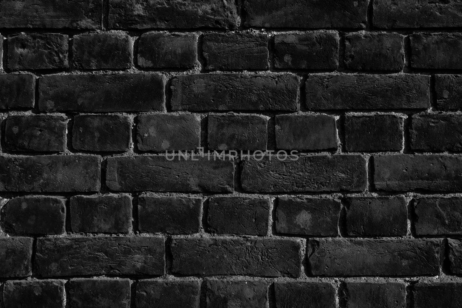 Old Black Brick Wall, Brick wall background texture.