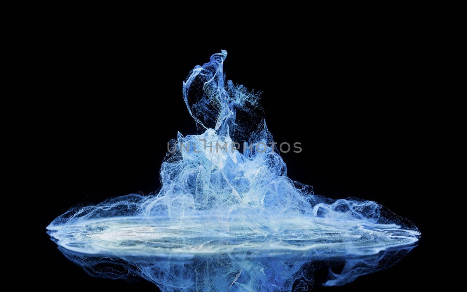 Flowing particles, wave pattern background, 3d rendering. Computer digital drawing.