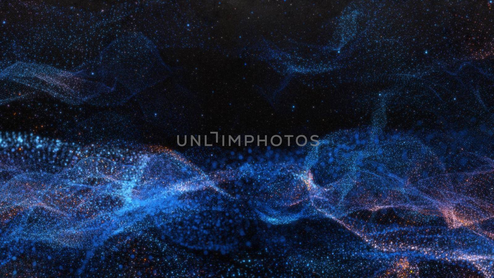 Abstract particle waves with depth of field effect by cherezoff