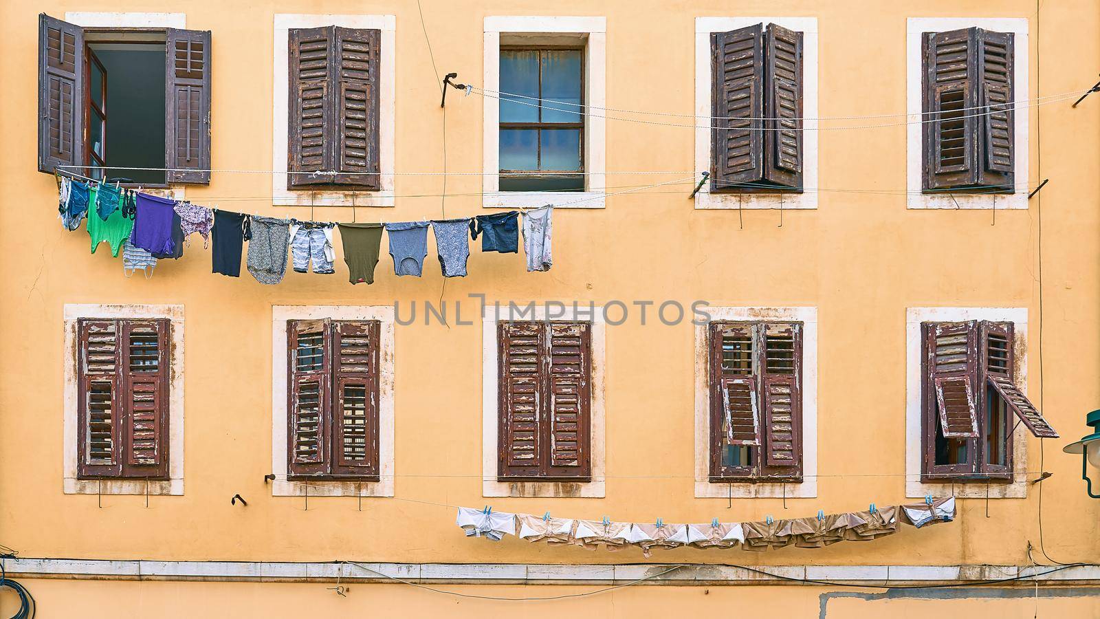 Picturesque typical Italian or Croatian slum residential house