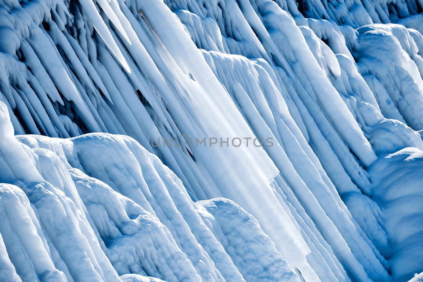 Ice formations. Forms of frozen water.