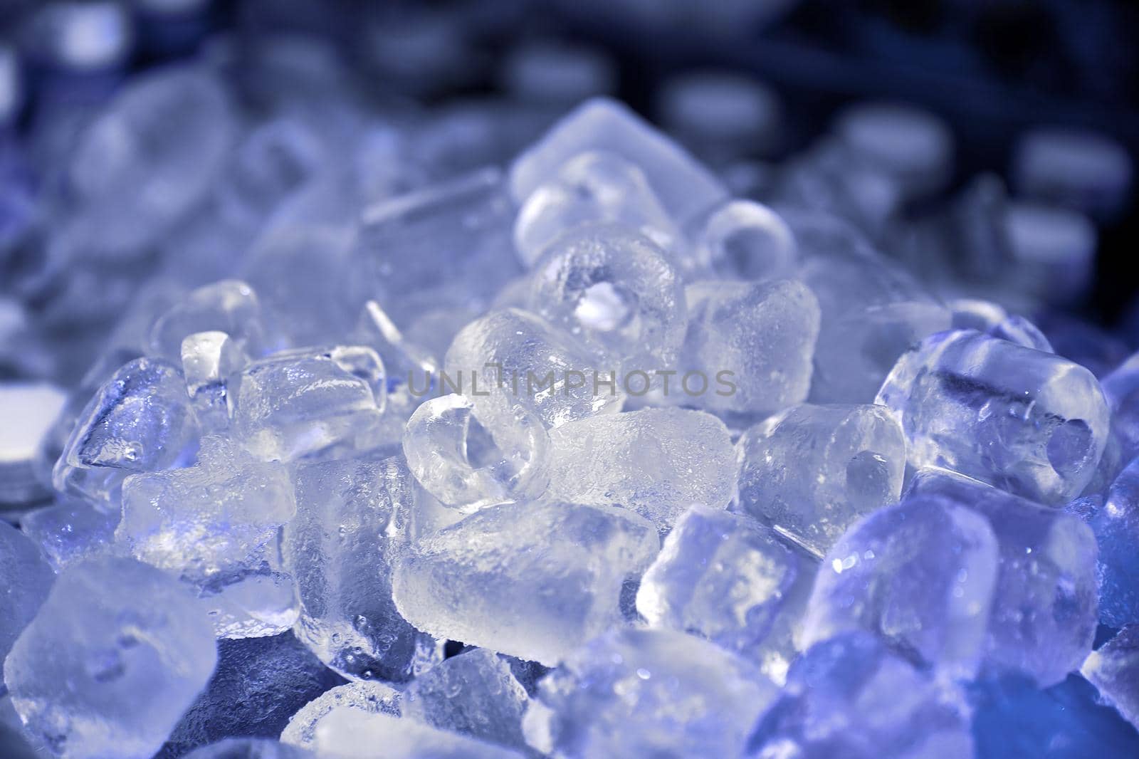 Real ice close up background. Ice for cooling food and drinks