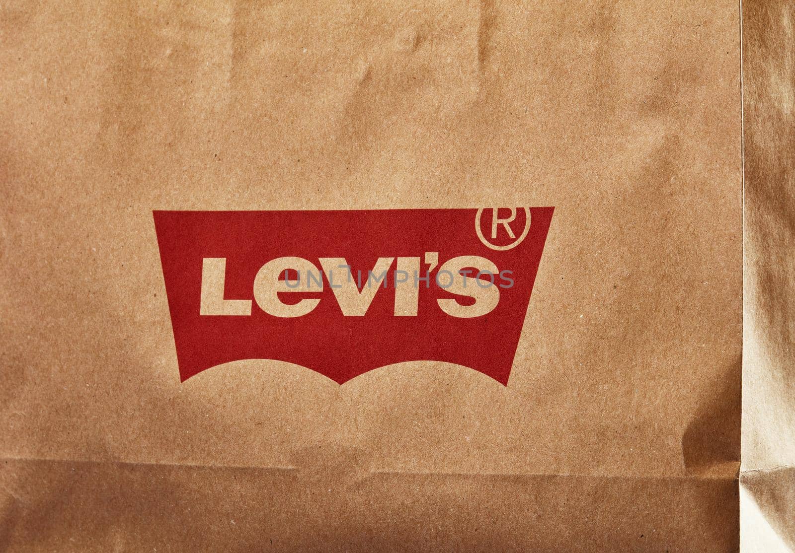 Levi's paper shopping bags. 26.03.2020, Russia.