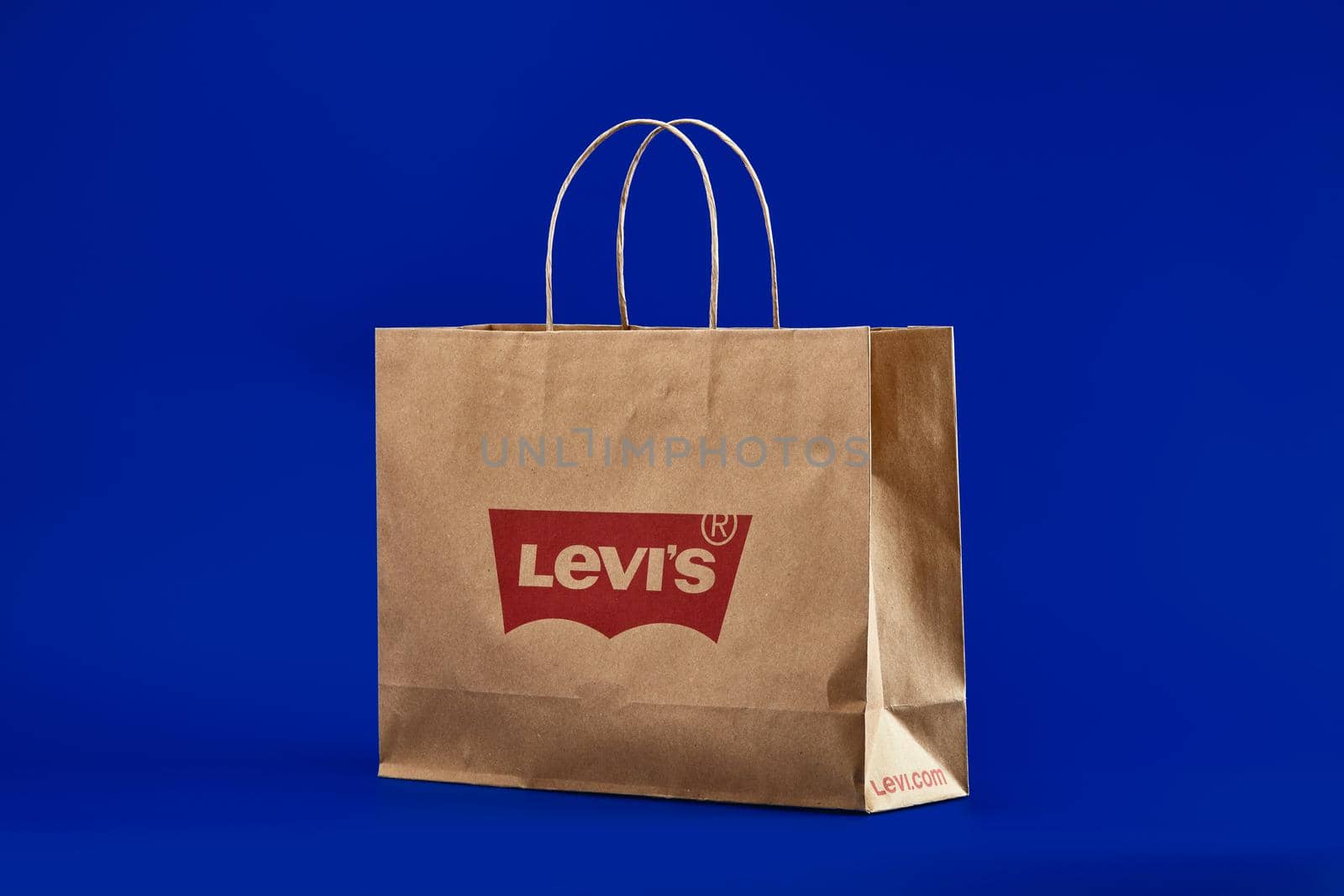 Levi's paper shopping bags. 26.03.2020, Russia.