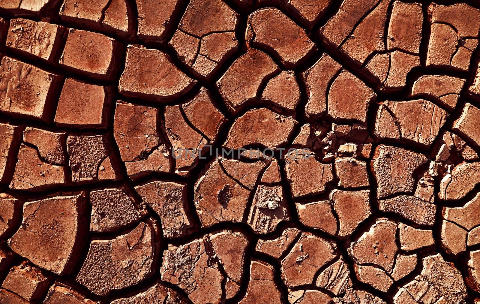 Desert. Aerial view of a beautiful cracks in the ground. texture, deep crack. Effects of heat and drought. effects of global warming. cracked desert landscape. by EvgeniyQW