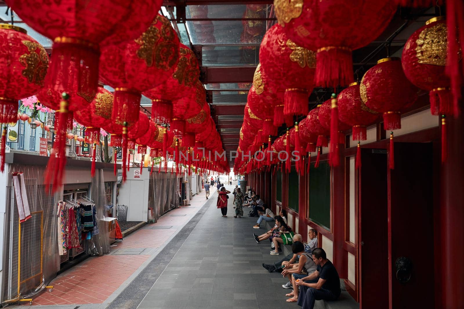 Decorations for the Chinese New Year. 19.01.2019 Chinatown, Singapore