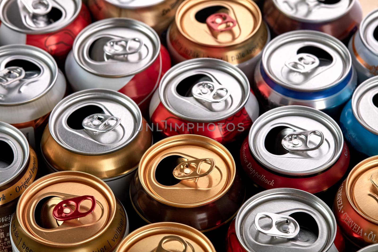 Empty aluminium drinks cans for recycling. 11.06.2019 Rostov-on-Don, Russia