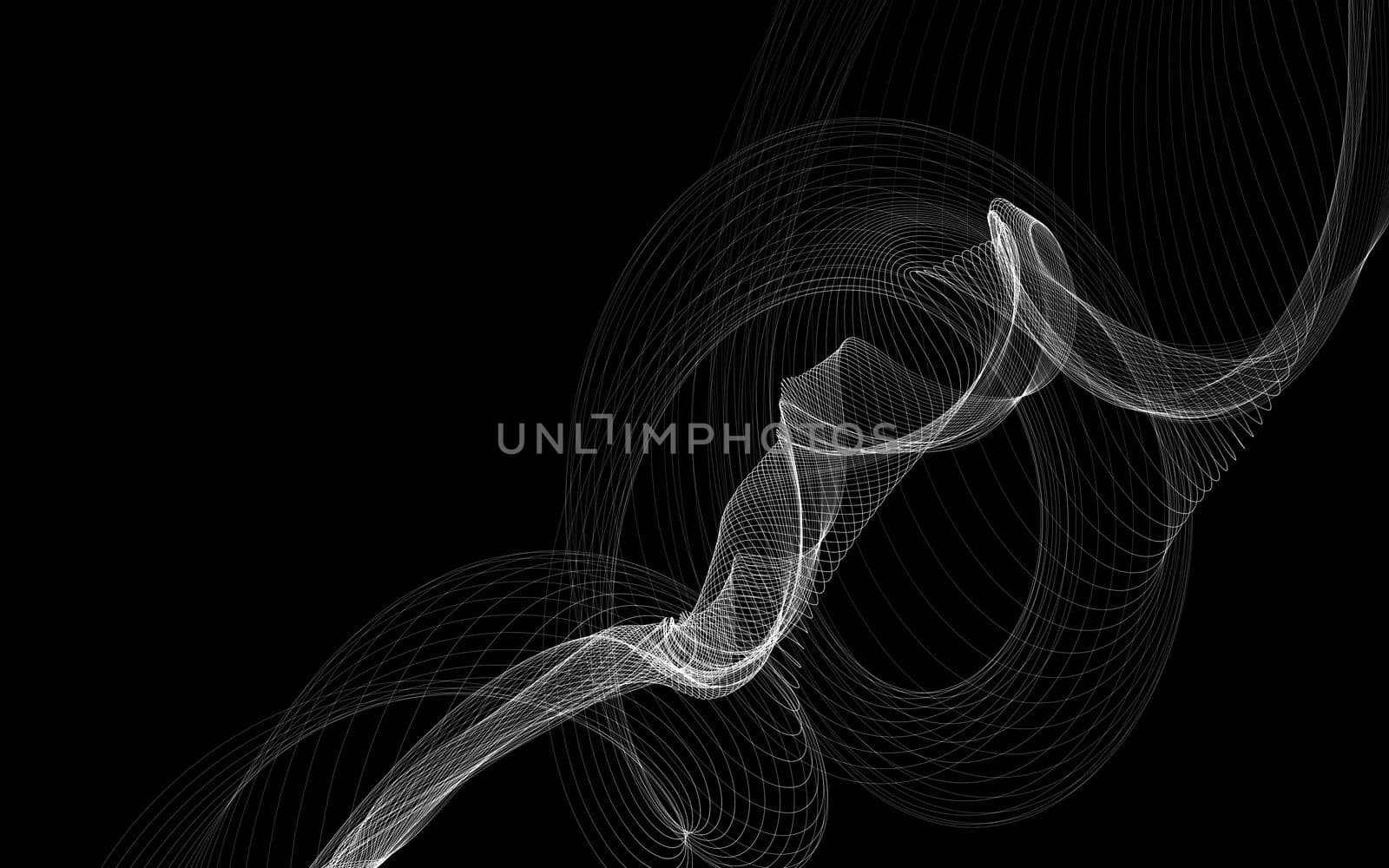 Dark abstract background with a glowing abstract waves, abstract background