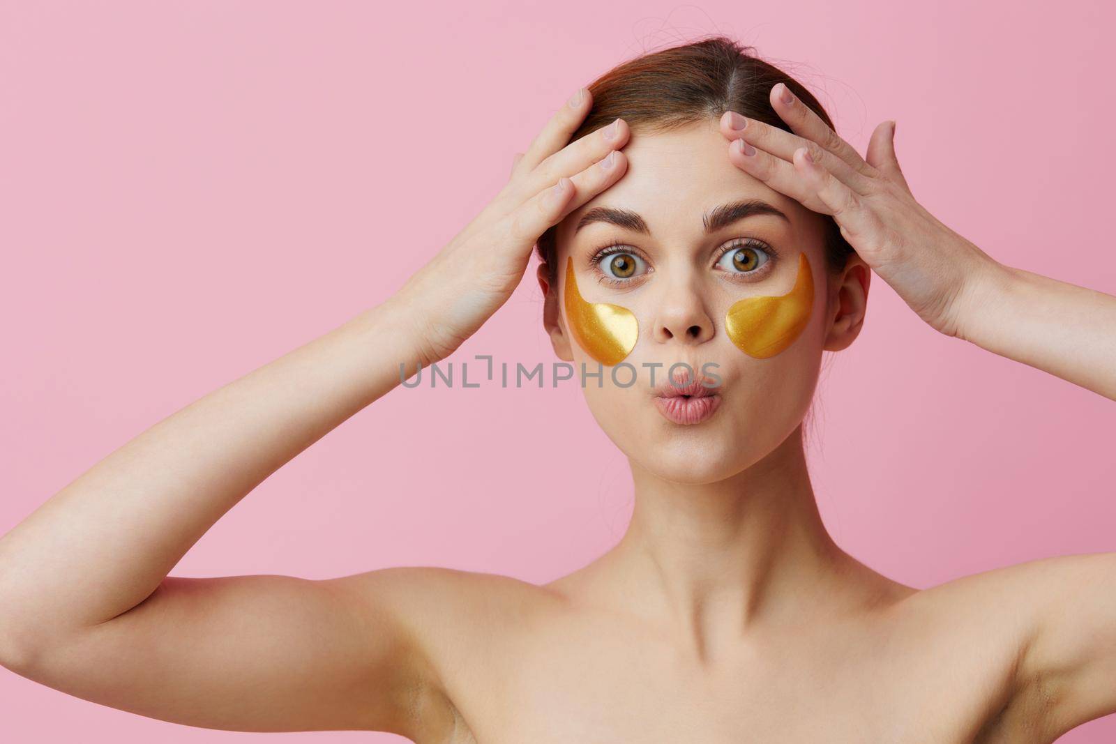 woman skin care face patches bare shoulders hygiene close-up Lifestyle by SHOTPRIME