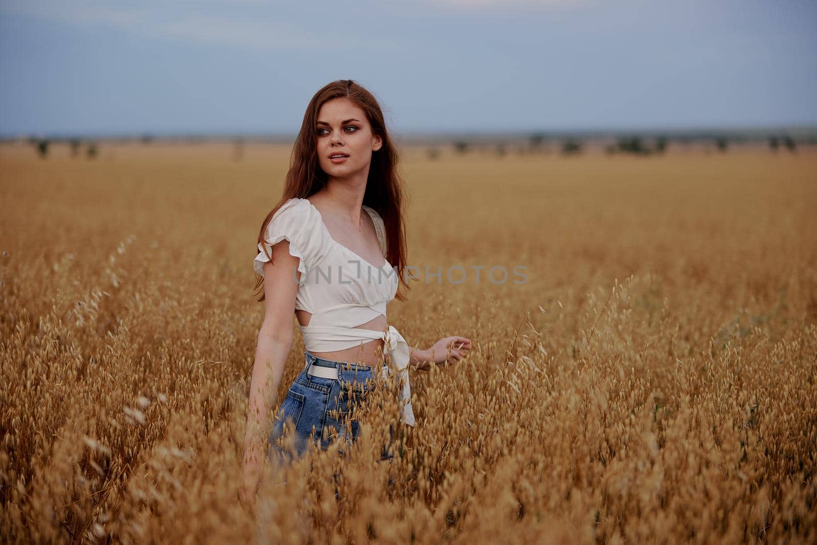 woman in the field agriculture countryside travel by SHOTPRIME