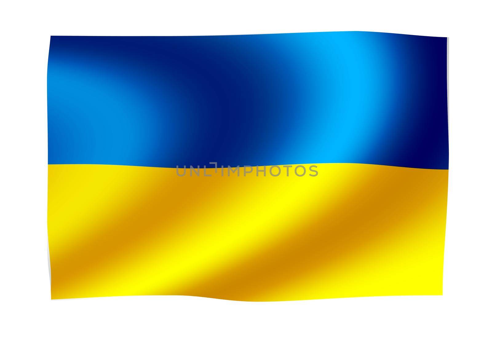Waving national flag illustration (Ukraine)