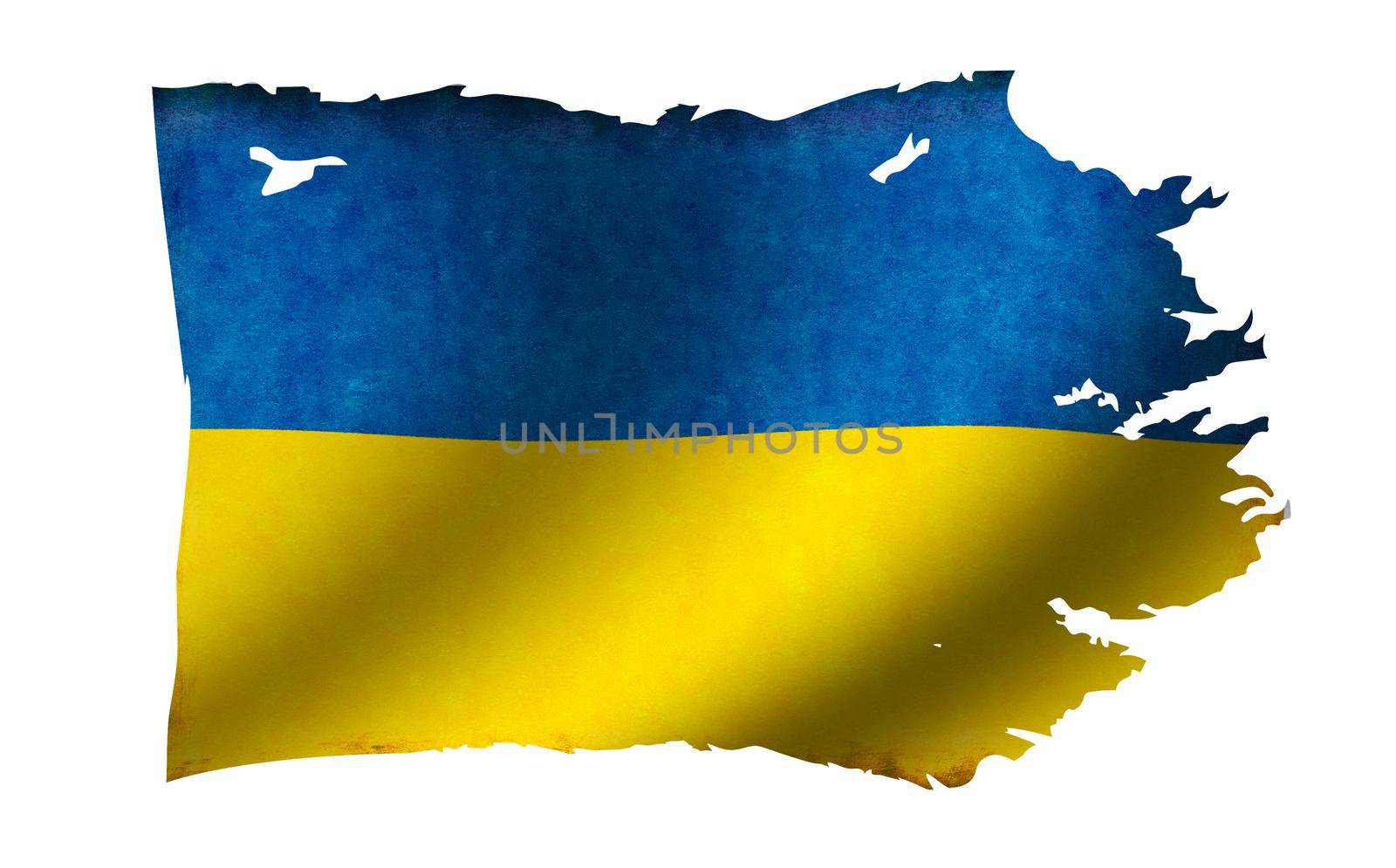 Dirty and torn country flag illustration / Ukraine by barks